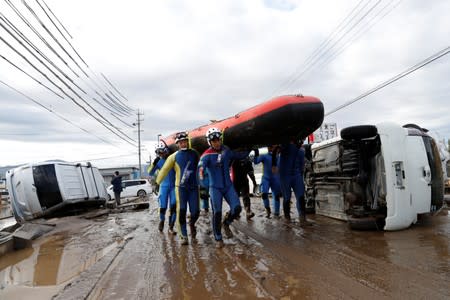 Aftermath of Typhoon Hagibis in Nagano Prefecture