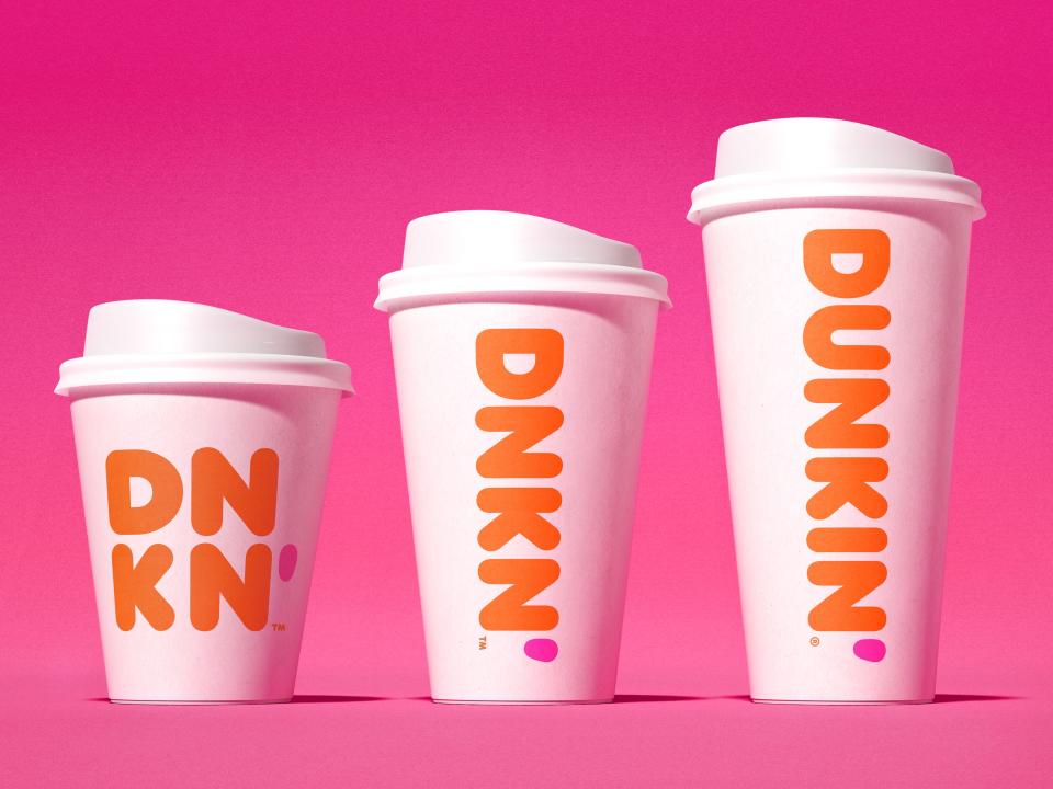 new dunkin logo cups