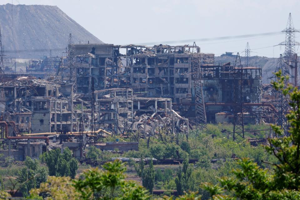 The Azovstal steel plant was completely destroyed by months of Russian bombing (REUTERS)