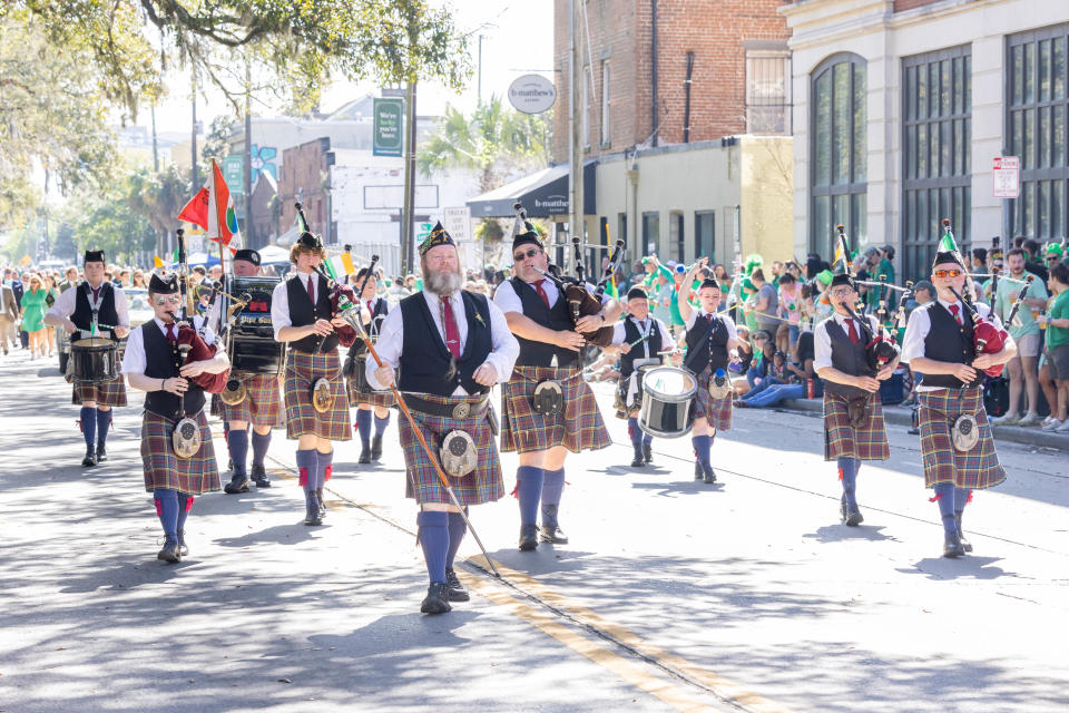 The City of Limerick Pipe Band played plenty of music along the route of the St. Patrick's Day Parade. The band from Ireland also gave several other performances while in Savannah.