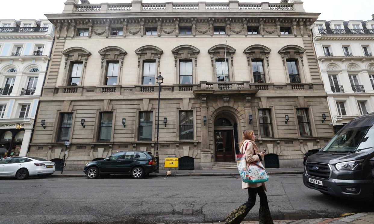 <span>The Garrick Club in London, which recently allowed two women to join its 1,500 male members.</span><span>Photograph: Suzanne Plunkett/Reuters</span>