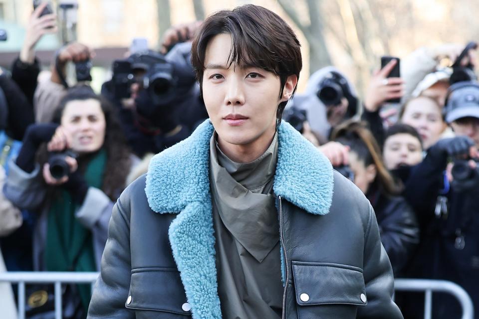 J-Hope attends the Hermes Menswear Fall-Winter 2023-2024 show as part of Paris Fashion Week on January 21, 2023 in Paris, France.