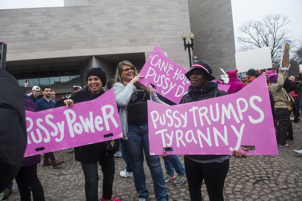 WASHINGTON, DC. - JAN. 21: Organizers put the Women's March on Washington in Washington D.C. on Saturday Jan. 21, 2017. (Photo by Alanna Vagianos, Huffington Post) *** Local Caption ***  