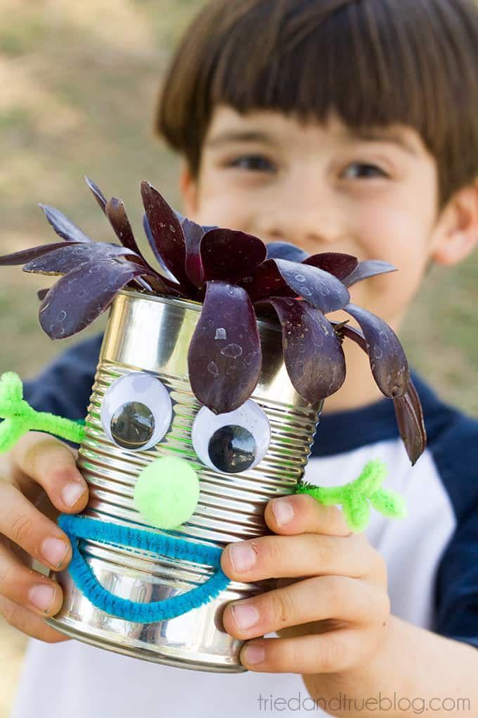 12) Tin Can Planters