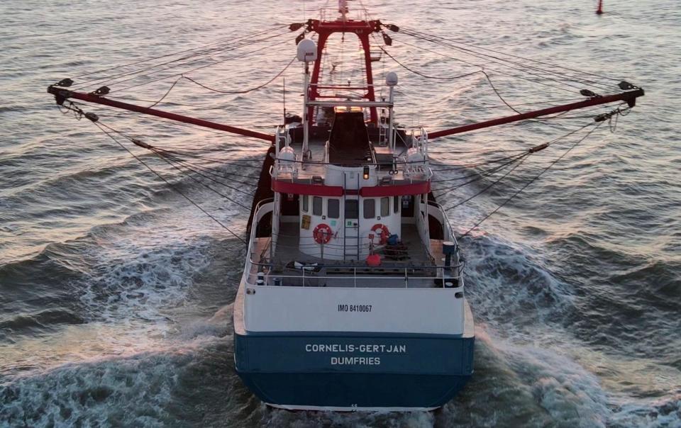 British fishing trawler Cornelis Gert Jan is pictured at sea - ARJAN BUURVELD via REUTERS 