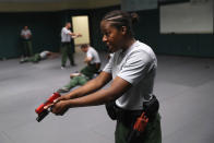 <p>A trainee practices take-down procedures with fellow agents at the U.S. Border Patrol Academy on August 2, 2017 in Artesia, N.M. (Photo: John Moore/Getty Images) </p>