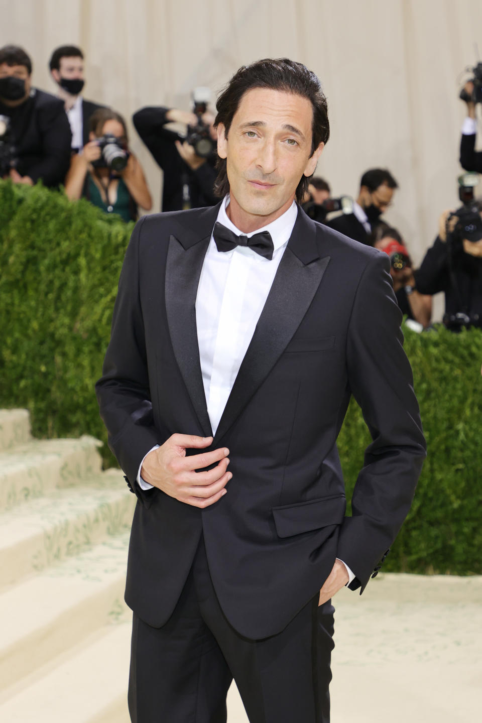 at the 2021 met gala in a tux