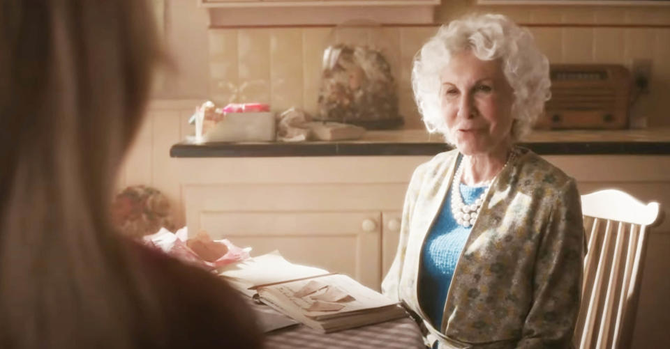 ruth sitting at a kitchen table