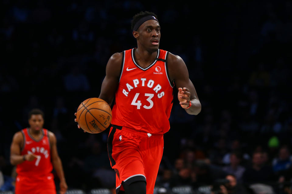 Pascal Siakam has done a decent Kawhi Leonard impression in the regular season. Can he carry it into the playoffs? (Mike Stobe/Getty Images)