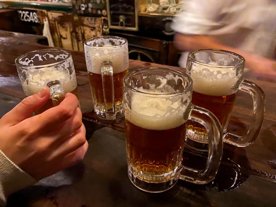 The team learned that the temperature of the liquid changes how the water and ethanol (or alcohol) form, creating either chain-like or pyramid-shaped clusters at the molecular level. NurPhoto via Getty Images