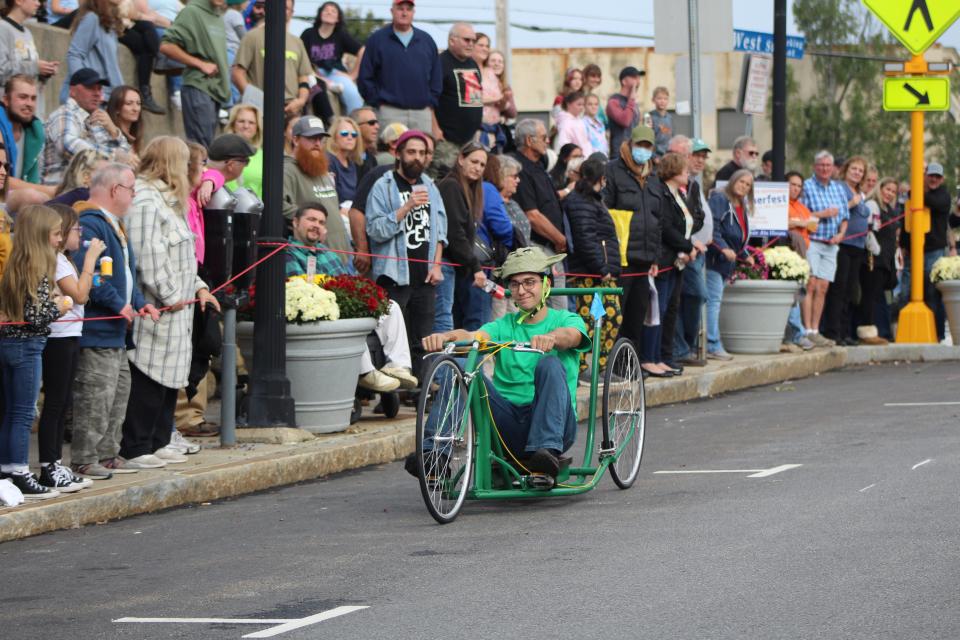 The Mean Green Machine team has won the chair luge race twice in a row. This was the second year that Tyler Dipasquale and Lucas Chevarie competed in the race. The duo won the first-place prize of $250 and the trophy.