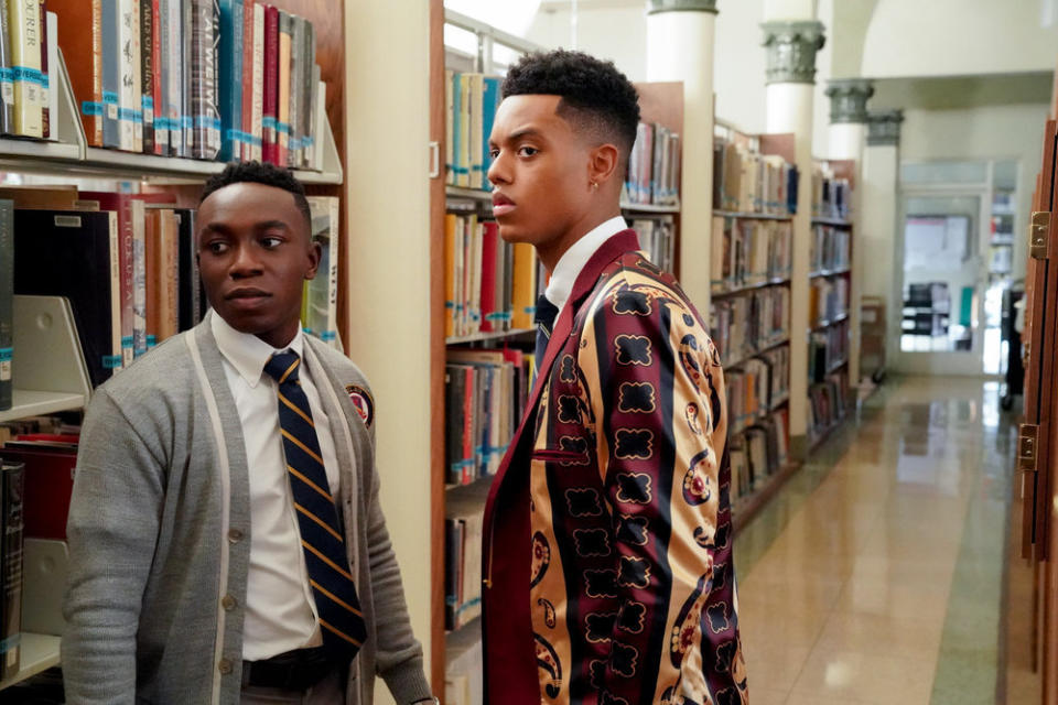 Olly Sholotan and Jabari Banks in 'Bel-Air'<span class="copyright">Evans Vestal Ward—Peacock</span>