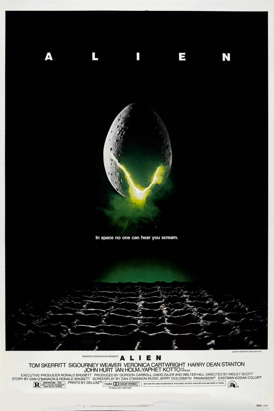 The theatrical poster of an alien egg in "Alien"