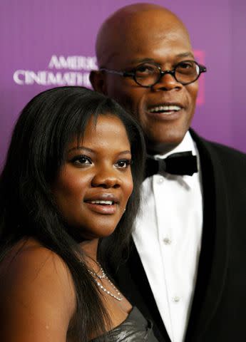 <p>Alberto E. Rodriguez/Getty </p> Samuel L. Jackson and Zoe Jackson at the 23rd annual American Cinematheque show in 2008