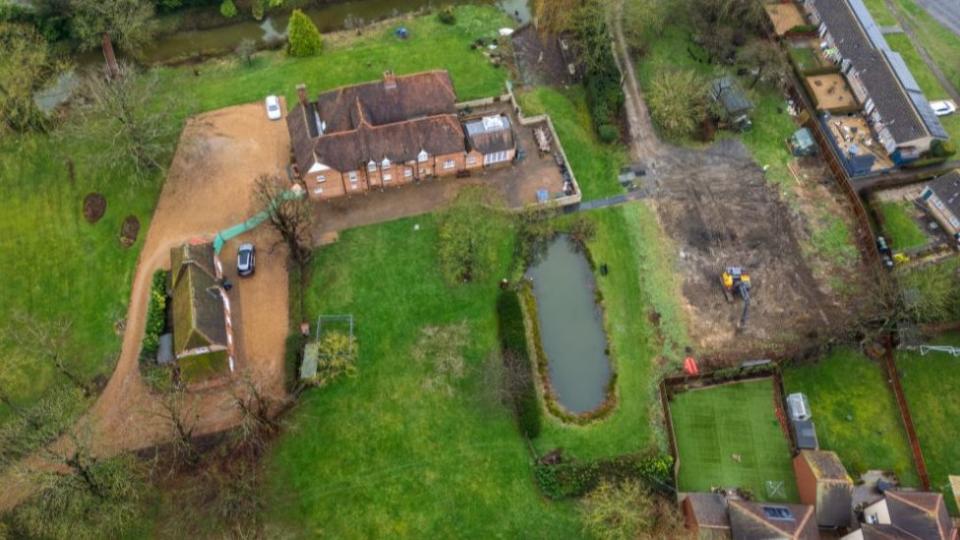 Aerial view of house