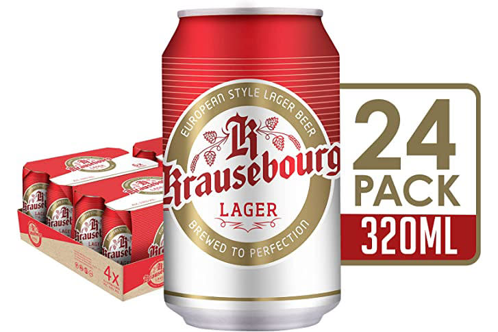 Krausebourg Lager Beer Can, 24 x 320ml. (Photo: Amazon SG)