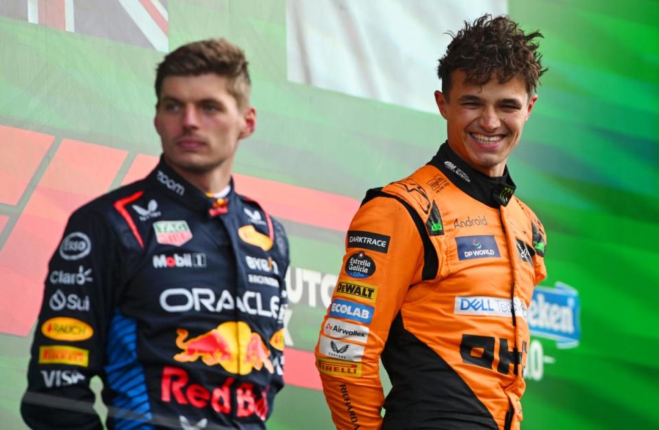 Lando Norris trails Max Verstappen by 52 points with six races left (Getty Images)