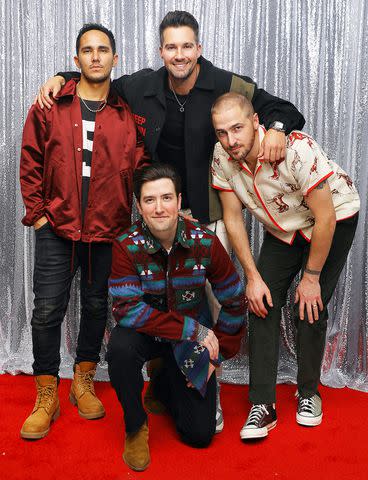 <p>Sara Jaye/Getty Images for ABA</p> From left: Big Time Rush's Carlos PenaVega, James Maslow, Logan Henderson and Kendall Schmidt in New York City at iHeartRadio Jingle Ball in December 2023