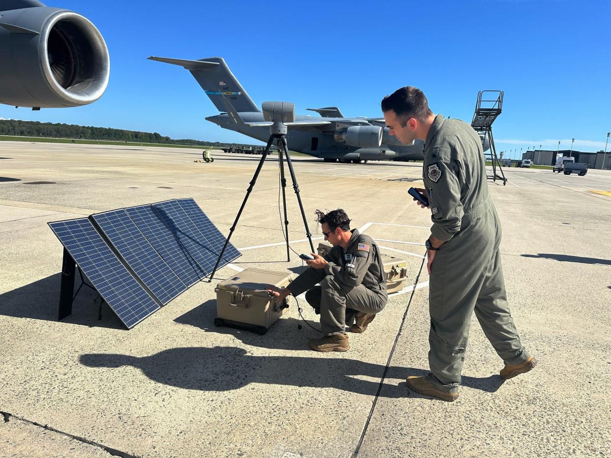 Air Force users operating Helios, one of Picogrid's products, at Dover Air Force Base with a C-17 squadron. PHOTO PROVIDED BY PICOGRID