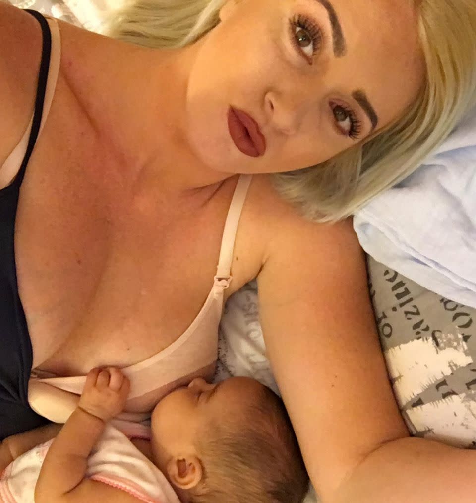 The mum-of-two said she was thrilled with the results after surgery took her from a 32A to a 34DD. Photo: MEGA