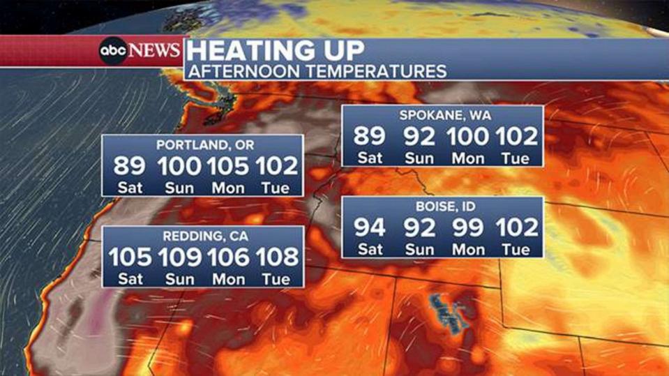 PHOTO: Afternoon temperatures weather map. (ABC News)