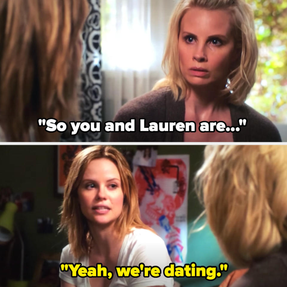 Kristina says "so you are Lauren are..." and Haddie says "yeah, we're dating"