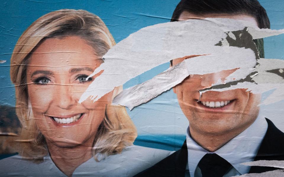 An electoral poster of the French far-right Rassemblement National (RN) party