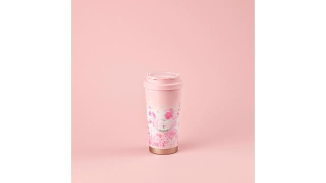 Pink Cherry Blossom sakura Starbucks Cold Hot Tumbler Cup 12 Oz