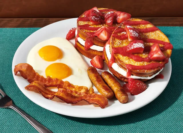 Denny's Strawberry Stuffed French Toast Slam 