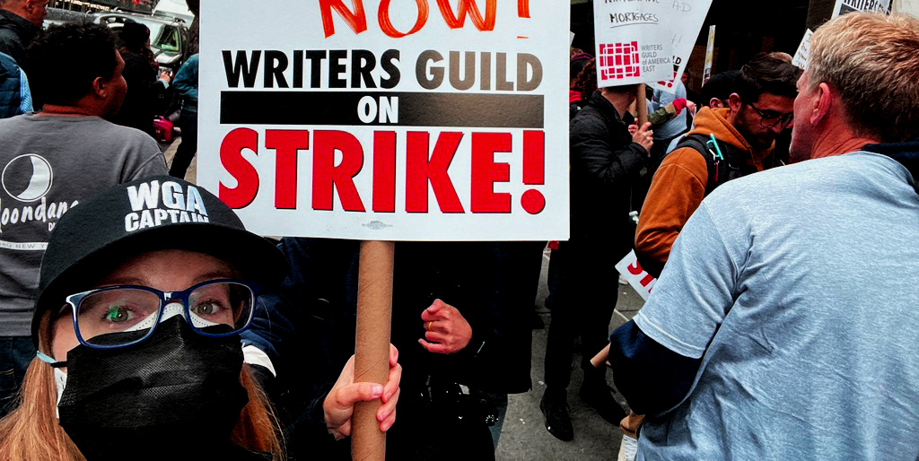 a writer on strike