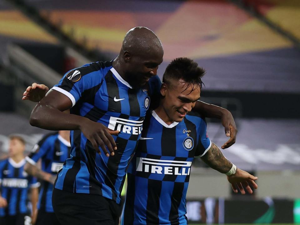 Lautaro Martinez (right) believes Inter Milan are ready for 'great things' after reaching the Europa League final: Getty