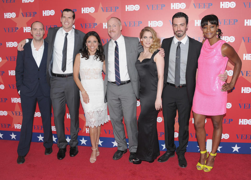 The cast of Veep on the red carpet