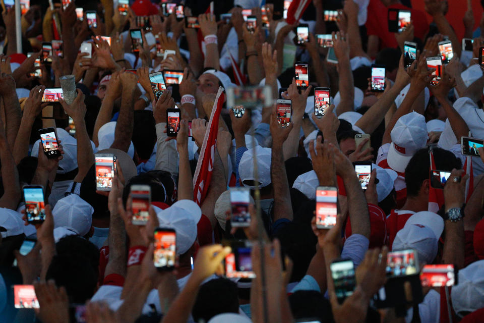 Taking photos of President Erdogan