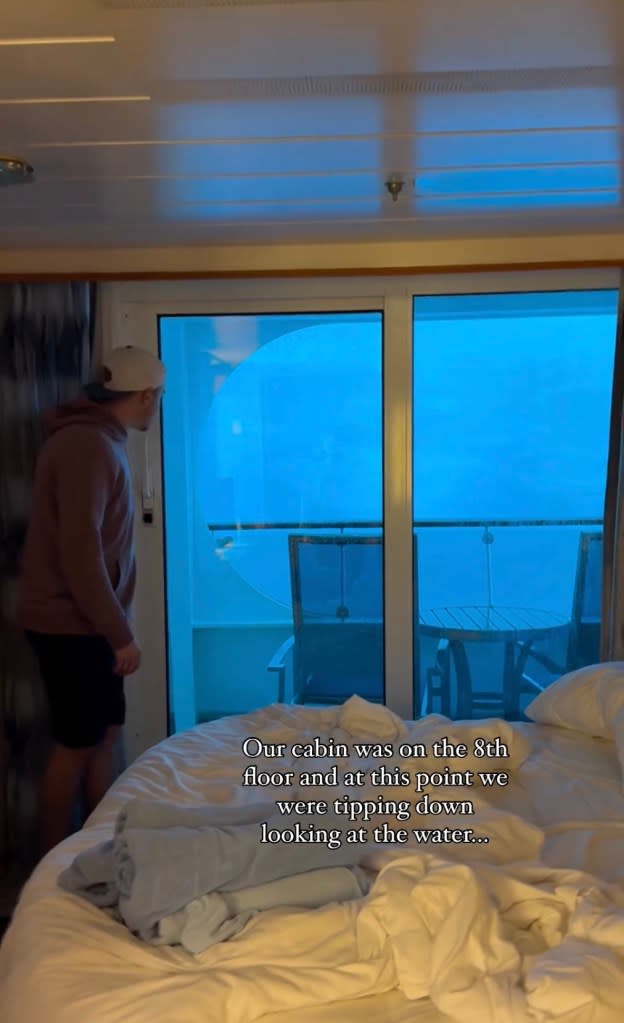 Both Alisha and Nate were stunned to see water seeping into their 8th floor suite. Jam Press Vid/@leesh.downey_