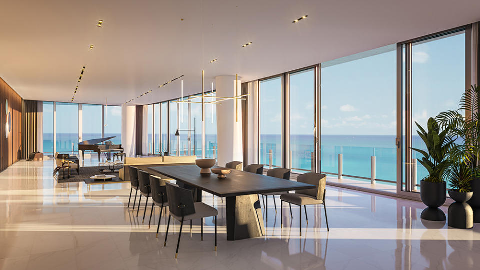 The penthouse dining area. - Credit: Photo: Courtesy of Aston Martin Residences