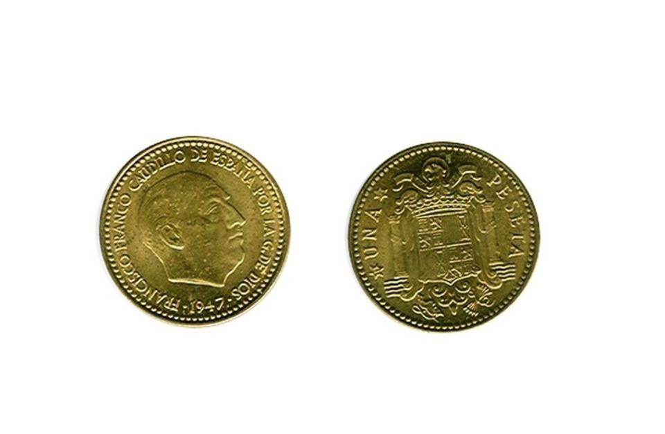 1 peseta de 1.947, más conocida como 'rubia'.