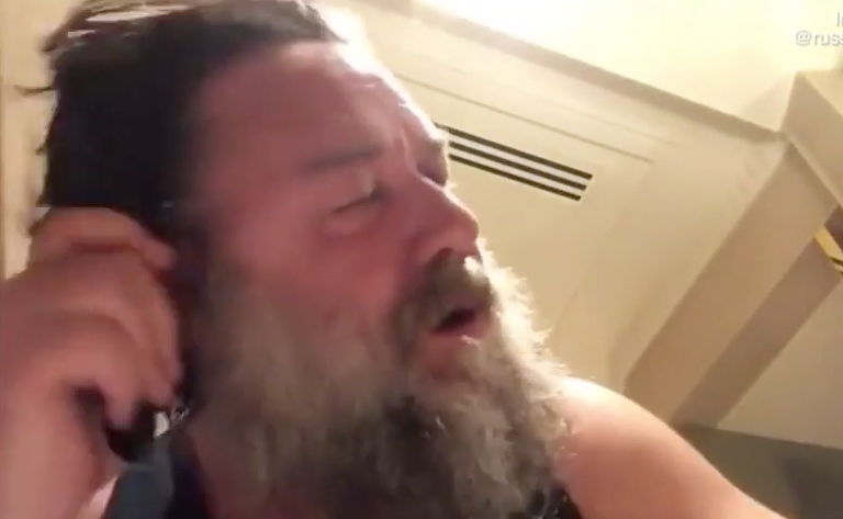 Fans were a little ‘creeped’ out by the odd clip of Russell Crowe combing his hair. Source: Instagram/ Russell Crowe