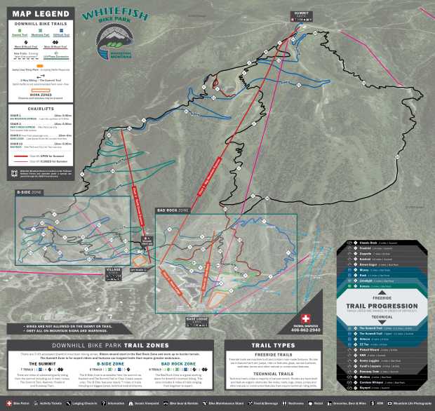 Whitefish Mountain Resort Bike Park Trail Map