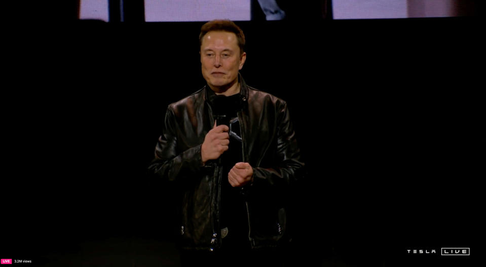 Tesla CEO and X owner Elon Musk speaks during an unveiling event for Tesla products in Los Angeles, California, U.S. October 10, 2024, in this still image taken from a video. Tesla/Handout via REUTERS    THIS IMAGE HAS BEEN SUPPLIED BY A THIRD PARTY NO RESALES. NO ARCHIVES