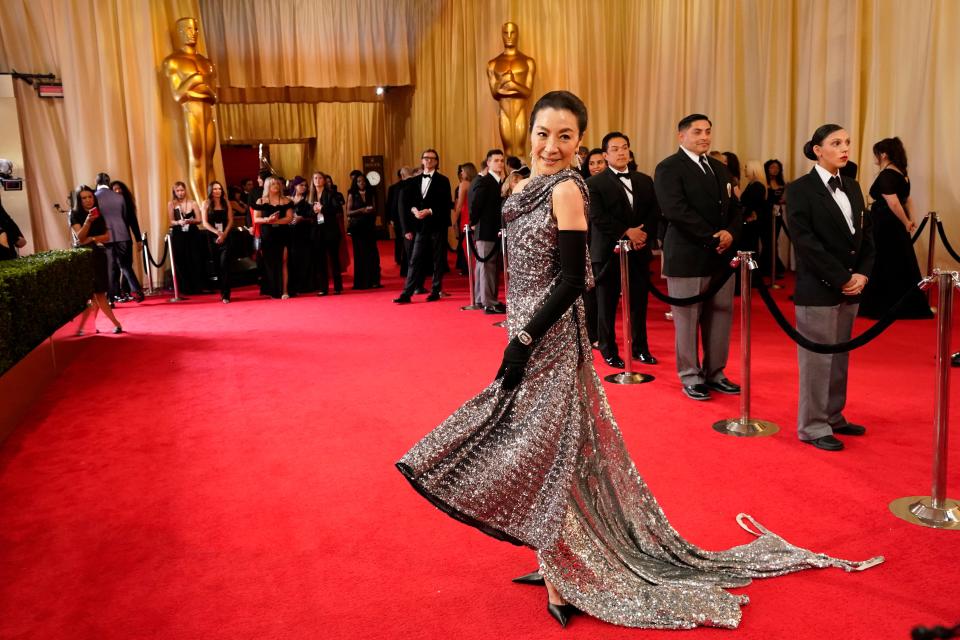 Michelle Yeoh, last year's winner for best actress, on the red carpet at the 96th Oscars at Dolby Theatre in Los Angeles on March 10, 2024.