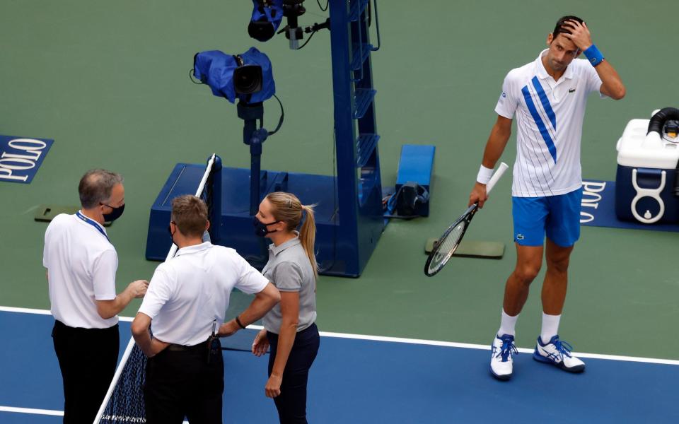 Novak Djokovic defaulted from US Open 2020: How the incident unfolded, what was said and the tennis world's reaction - JASON SZENES/EPA-EFE/Shutterstock