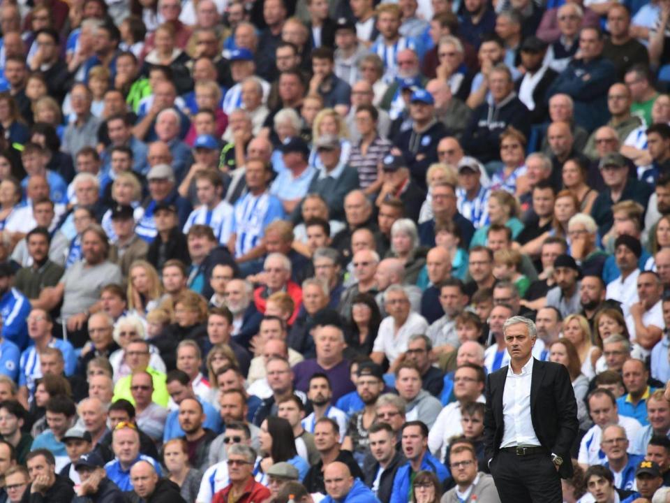 Jose Mourinho watches on from the touchline (AFP/Getty Images)