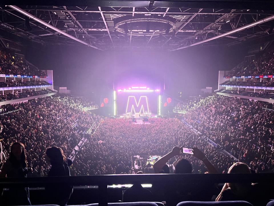 Depeche Mode perform at The O2 as viewed from "The NinetyThird by Qatar Airways"