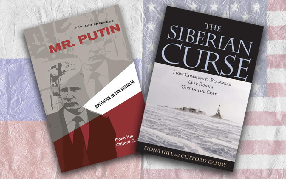 Book covers of “Mr. Putin: Operative in the Kremlin”and “The Siberian Curse” by Fiona Hill and Clifford Gaddy (Photos: Brookings Institution Press)