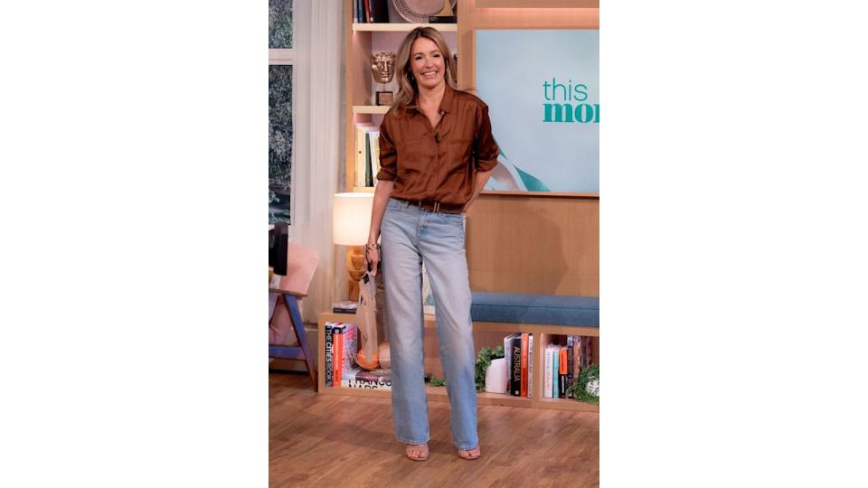 Cat deeley in wide-leg jeans on this morning