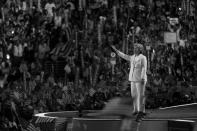 <p>Hillary Clinton takes the stage before accepting the nomination for president at the DNC in Philadelphia, PA. on Jauly 28, 2016. (Photo: Khue Bui for Yahoo News)</p>