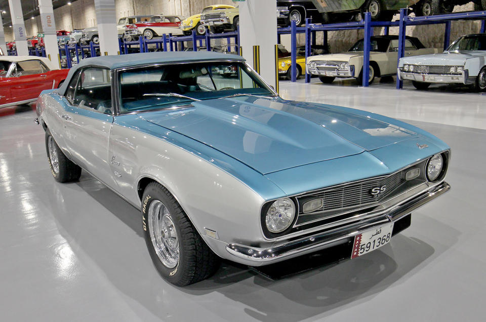 <p>With American cars featuring so heavily, it's inevitable that there are a few muscle cars in the collection. This early Camaro SS396 convertible is arguably the most glorious of the lot with its 6.5-litre V8, rated at a rather fruity <strong>375bhp</strong>.</p>