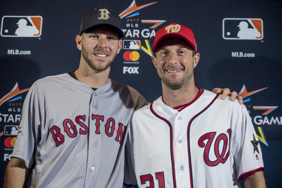 Chris Sale and Max Scherzer started the All-Star Game in 2017, and they’ll both do the same in 2018. (Photo by Billie Weiss/Boston Red Sox/Getty Images)