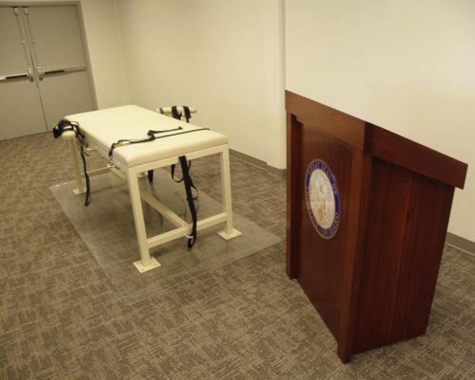 The execution chamber at the Idaho Maximum Security Institution. Idaho hasn’t executed an inmate since 2012.