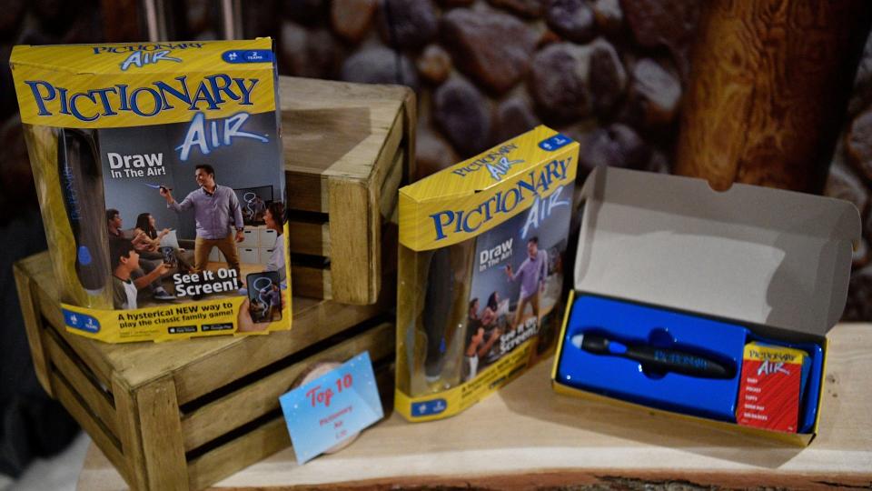Mandatory Credit: Photo by NEIL HALL/EPA-EFE/Shutterstock (10424767i)Pictionary Air toys are displayed at a photo-call at Hamley's toy shop in London, Britain, 26 September 2019.